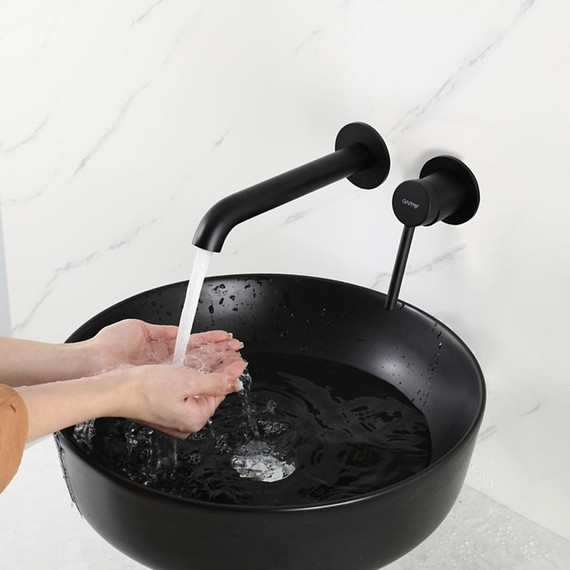 Смеситель для раковины настенный Gappo G06-6 G1206-6, чёрный, Цвет производителя: чёрный - фото 11