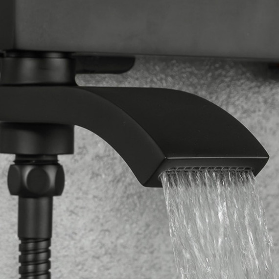 Смеситель для ванны с душевым гарнитуром Gappo G3207-6, черный - фото 3