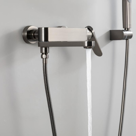 Смеситель для ванны с выдвижным изливом Gappo G10-9 G3210-9, оружейная сталь, Цвет производителя: оружейная сталь - фото 7