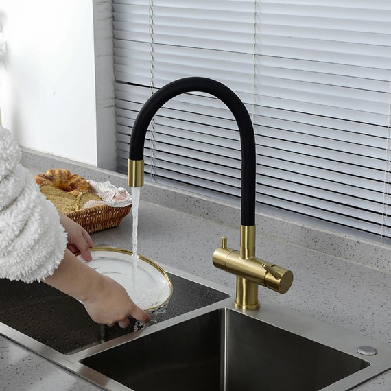 Смеситель для кухни Gappo G4398-33, золото/черный - фото 16
