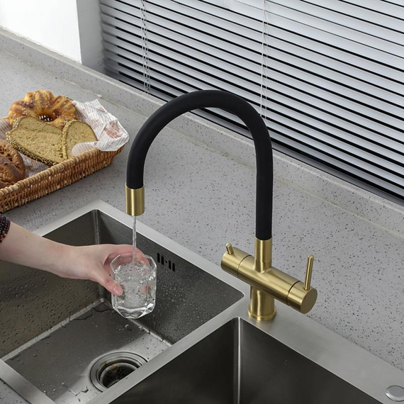 Смеситель для кухни Gappo G4398-33, золото/черный - фото 20