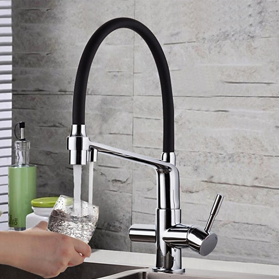 Смеситель для кухни Gappo G4398-7, черный/хром - фото 3