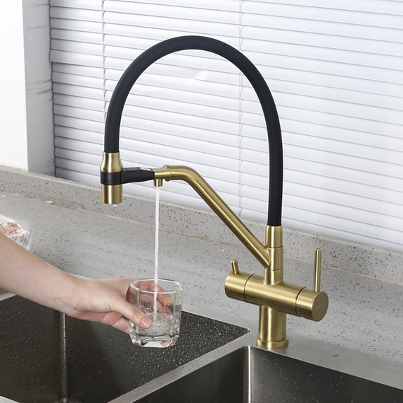 Смеситель для кухни Gappo G4398-83, золото/черный - фото 17