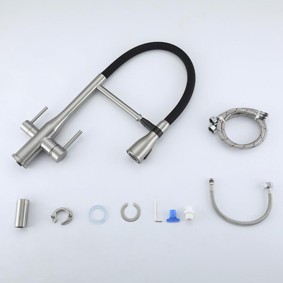 Смеситель для кухни Gappo G4399-75, сатин/черный - фото 37