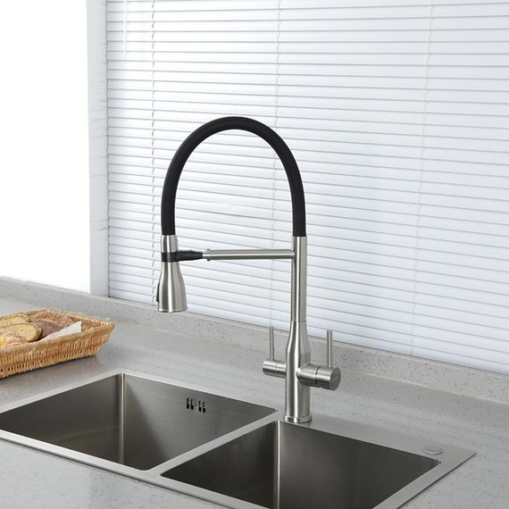 Смеситель для кухни Gappo G4399-75, сатин/черный - фото 4