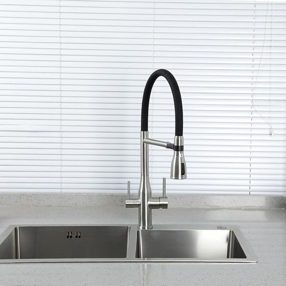 Смеситель для кухни Gappo G4399-75, сатин/черный - фото 5