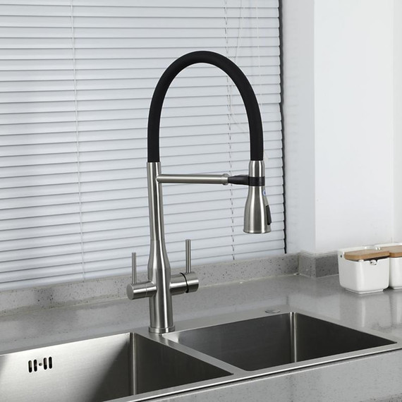 Смеситель для кухни Gappo G4399-75, сатин/черный - фото 6