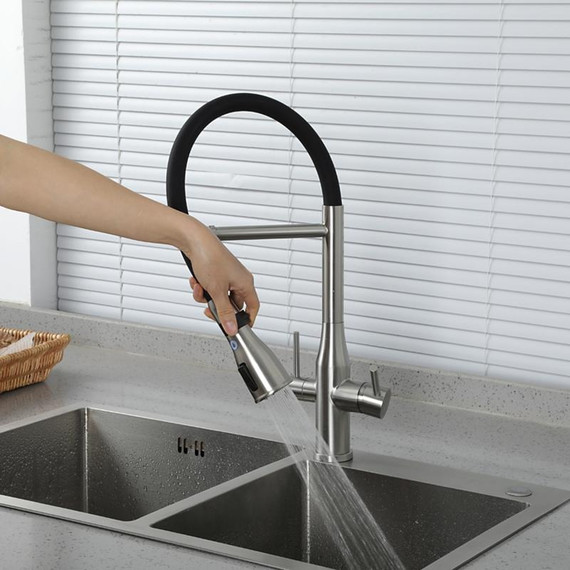 Смеситель для кухни Gappo G4399-75, сатин/черный - фото 26