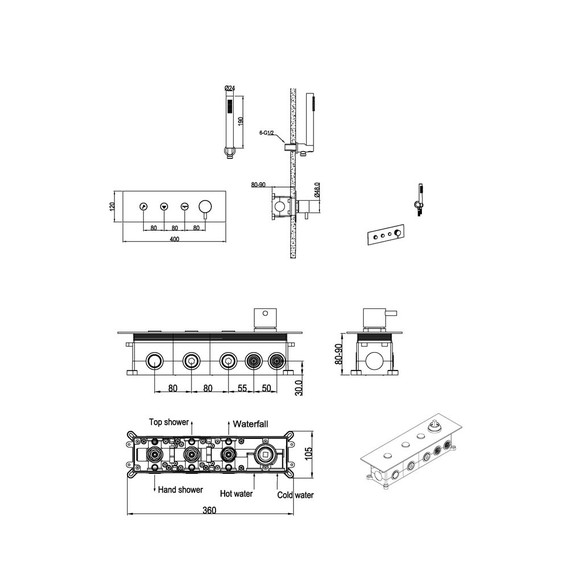 Душевая система для душа Boheme Fusion 130-SYS-CB (со скрытой частью) брашированная медь - фото 2