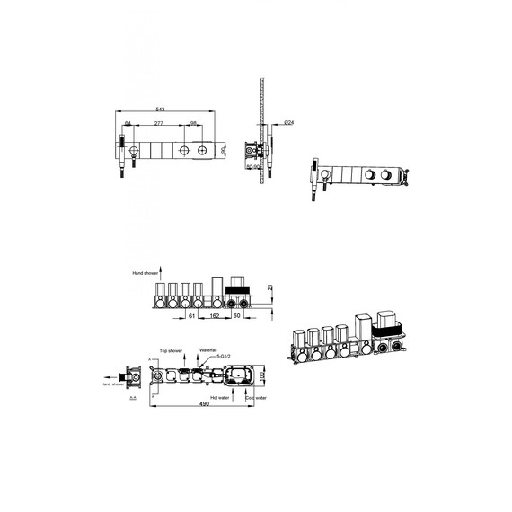 Душевая система для душа с термостатом Boheme ZODIAC 133-SYS-CB (со скрытой частью) брашированная медь - фото 2
