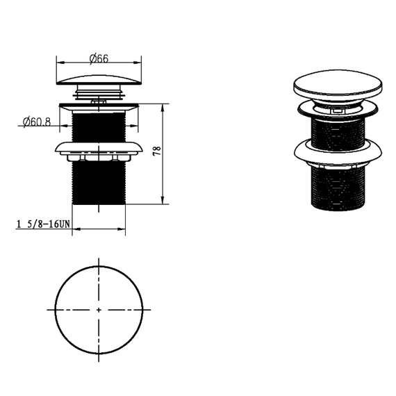 Донный клапан Boheme 612/2-BRB, брашированная бронза - фото 2