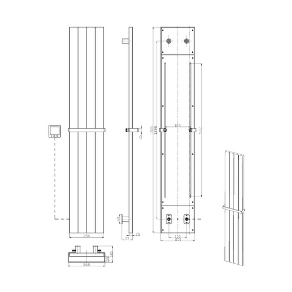Полотенцесушитель электрический Boheme FLAT П4 1500x250 мм 725-BRB, брашированная бронза - фото 3
