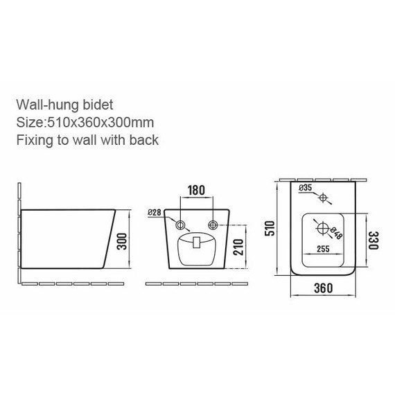 Биде подвесное Boheme Zen 967-BIDET-B, чёрный матовый - фото 2