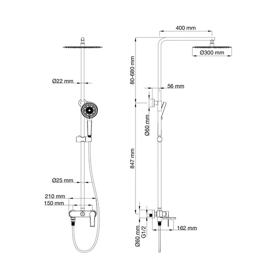 Душевая стойка Wonzon & Woghand Brilliant WW-88047079-CR - фото 7
