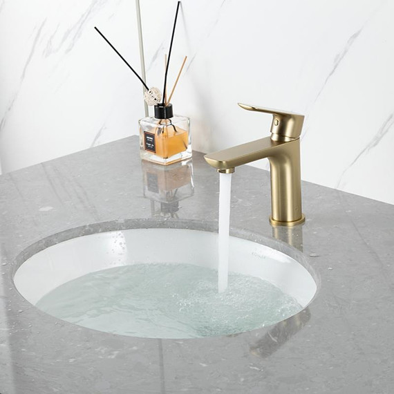 Смеситель для раковины Gappo G48-3 G1048-3, золото сатин, Цвет производителя: золото сатин - фото 7