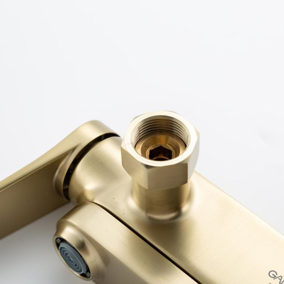 Смеситель для ванны с выдвижным изливом Gappo G10-3 G3210-3, золото сатин, Цвет производителя: золото сатин - фото 15