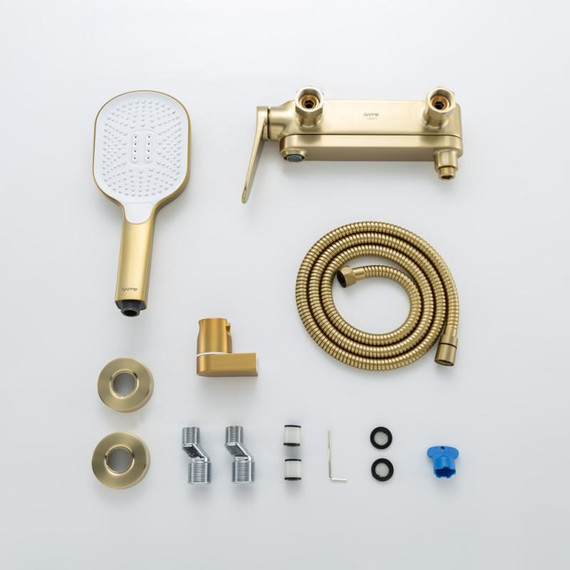 Смеситель для ванны с выдвижным изливом Gappo G10-3 G3210-3, золото сатин, Цвет производителя: золото сатин - фото 26