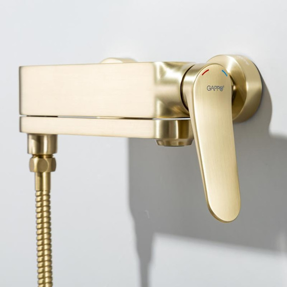 Смеситель для ванны с выдвижным изливом Gappo G10-3 G3210-3, золото сатин, Цвет производителя: золото сатин - фото 7