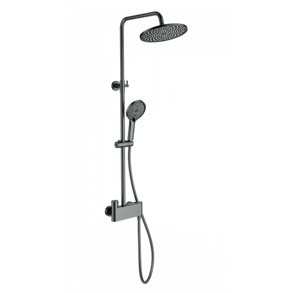 Душевая стойка с термостатом Wonzon & Woghand Muse WW-B3110-BGG, тёмный графит брашированный - фото 