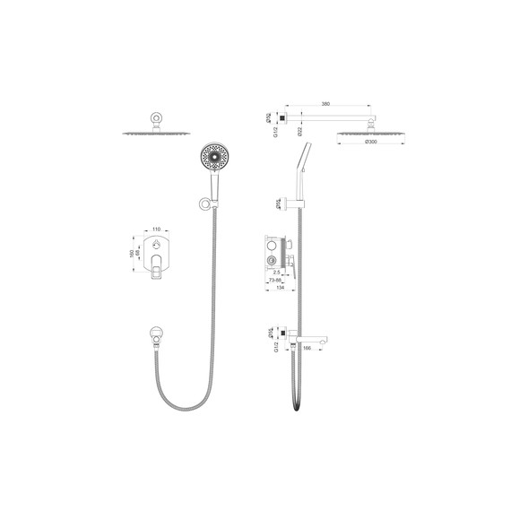 Душевая система для ванны Wonzon & Woghand Frame WW-88939010-CR - фото 2