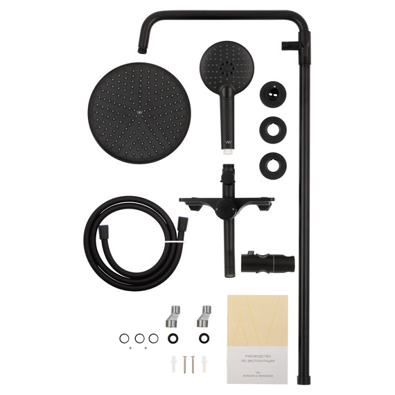 Душевая стойка Wonzon & Woghand Click WW-N3S962-MB, чёрный матовый - фото 6