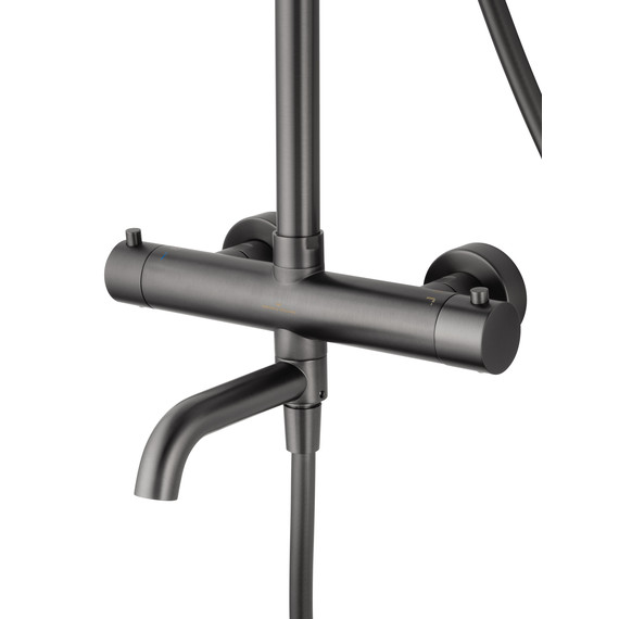 Душевая стойка с термостатом Wonzon & Woghand Stick WW-88739903-BGM, тёмный графит брашированный - фото 3