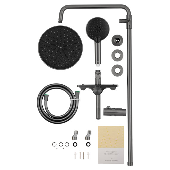 Душевая стойка Wonzon & Woghand Click WW-N3S962-BGG, тёмный графит брашированный - фото 6