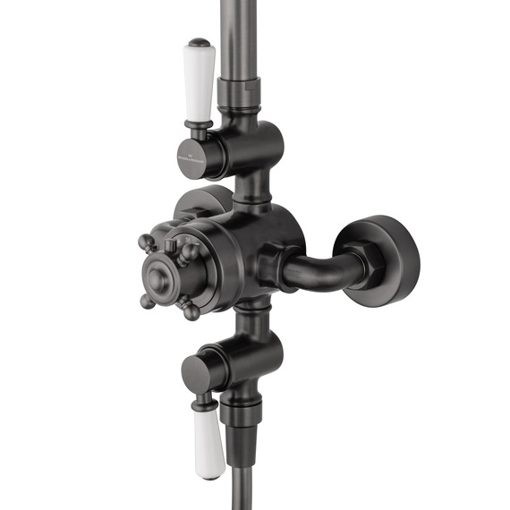 Душевая стойка с термостатом Wonzon & Woghand Retro WW-B3041-BGG, тёмный графит брашированный - фото 3