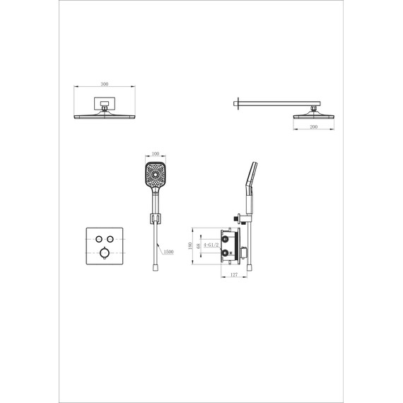 Душевая система для душа с термостатом Wonzon & Woghand WW-D2017-B-CR - фото 2