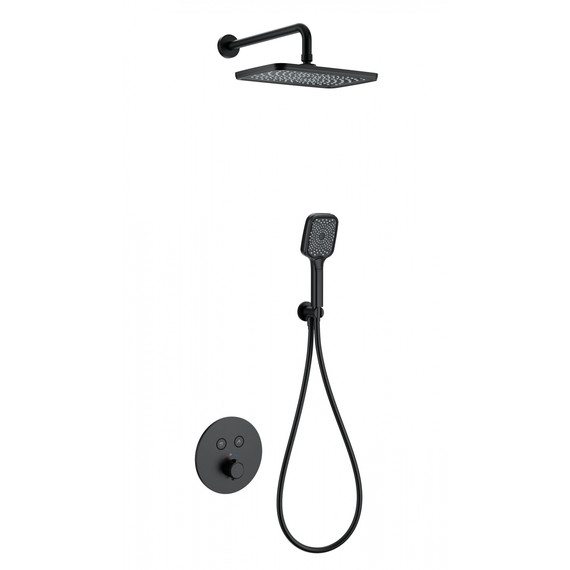 Душевая система для душа с термостатом Wonzon & Woghand WW-D2017-A-MB, чёрный матовый - фото 