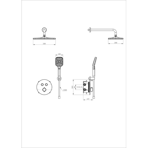 Душевая система для душа с термостатом Wonzon & Woghand WW-D2017-A-CR - фото 2