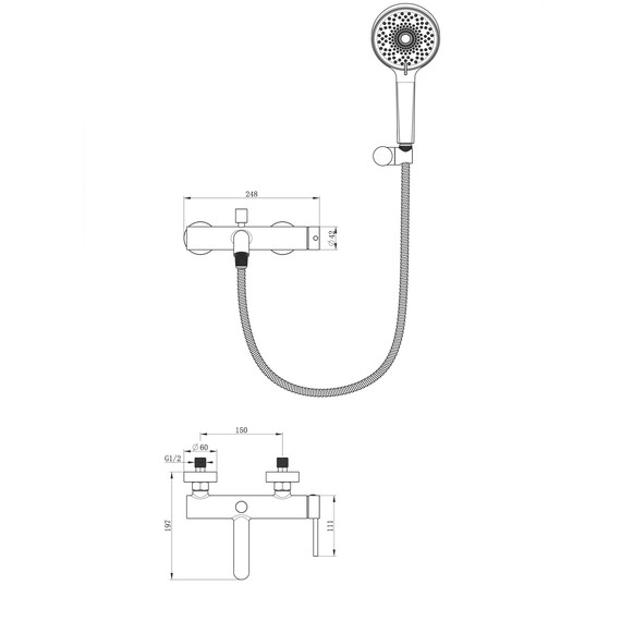 Смесители для ванны Wonzon & Woghand Stick WW-88639017-BN, никель - фото 8
