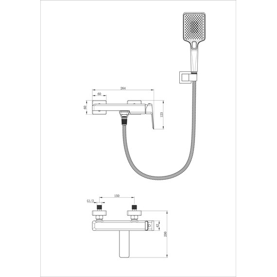 Смесители для ванны Wonzon & Woghand Diamond WW-88639011-BN, никель - фото 8