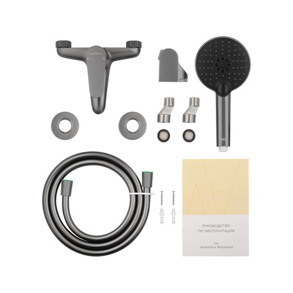 Смесители для ванны Wonzon & Woghand Alfa WW-AE3204-BGG, тёмный графит - фото 7