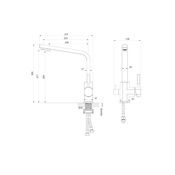 Смесители для кухни Wonzon & Woghand WW-88458003-BG, золото - фото 5