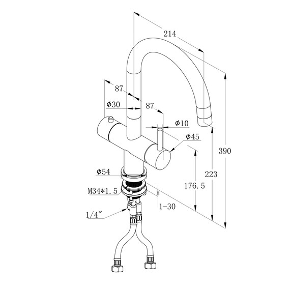 Смесители для кухни Wonzon & Woghand WW-3211-MB, чёрный - фото 6