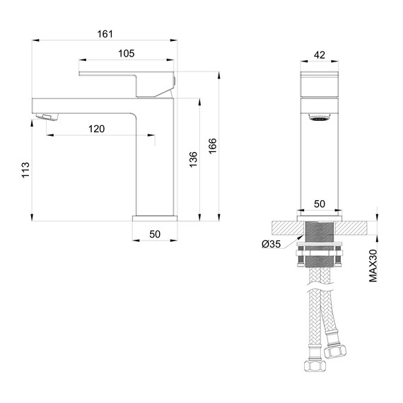 Смесители для раковины Wonzon & Woghand Cube WW-88139016-BGM, тёмный графит - фото 6