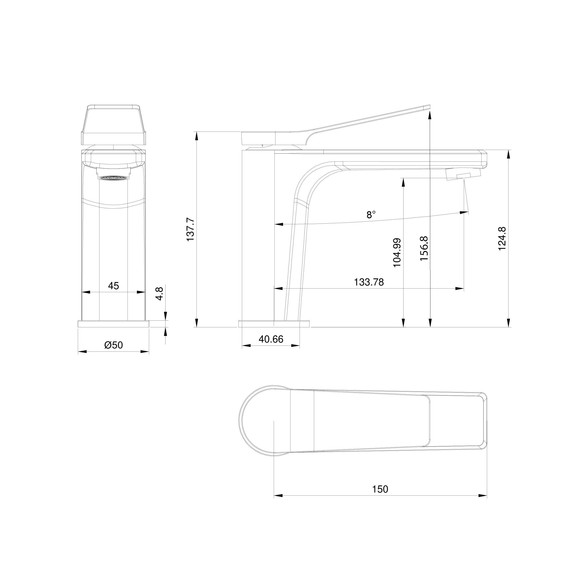 Смесители для раковины Wonzon & Woghand WW-XH-012-BG, золото - фото 5