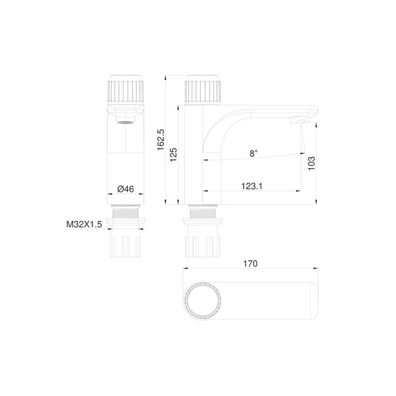Смесители для раковины Wonzon & Woghand Click WW-A40412-MW, белый - фото 6