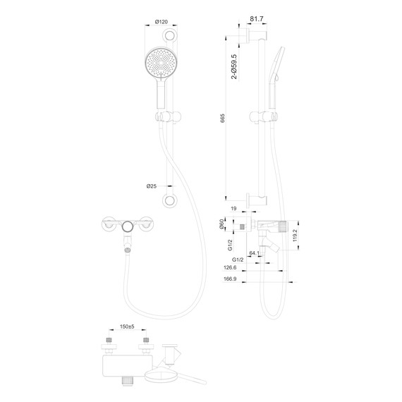 Смесители для ванны Wonzon & Woghand Click WW-FE05L222-CR - фото 2