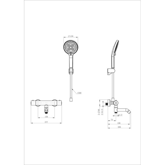 Смесители для ванны с термостатом Wonzon & Woghand Inn WW-B2065-A1-BG, золото - фото 2