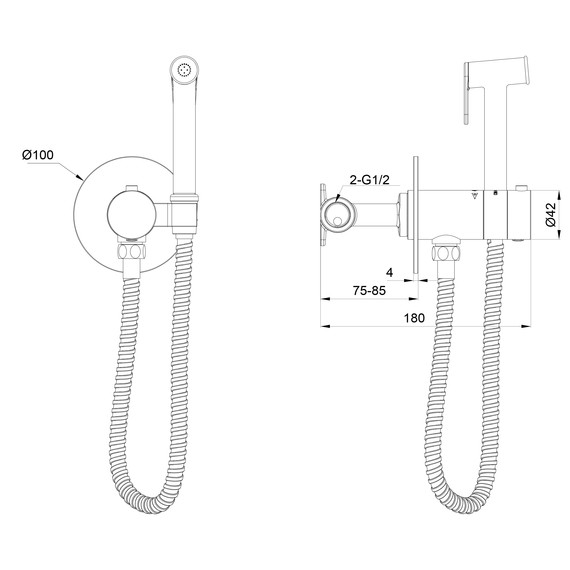 набор для гигиенического душа с термостатом Wonzon & Woghand WW-88829909-MW (со скрытой частью) белый - фото 6