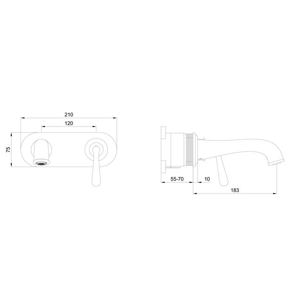 Смеситель для раковины настенный Wonzon & Woghand Steam WW-88869008-BGM (со скрытой частью) тёмный графит - фото 6