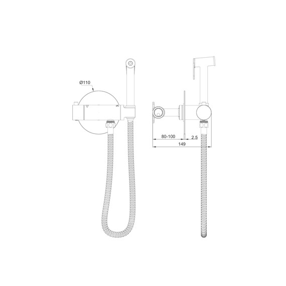набор для гигиенического душа с термостатом Wonzon & Woghand WW-88819902-CR (со скрытой частью) - фото 6