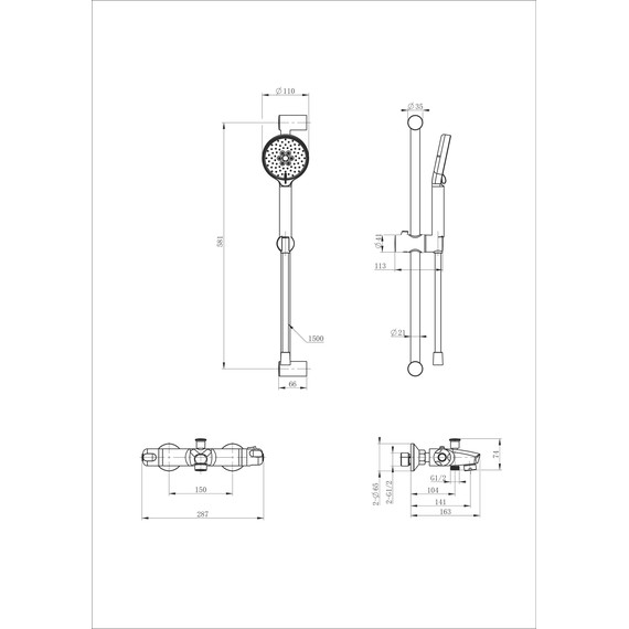 Смесители для ванны с термостатом Wonzon & Woghand WW-C2001-A-CR - фото 2