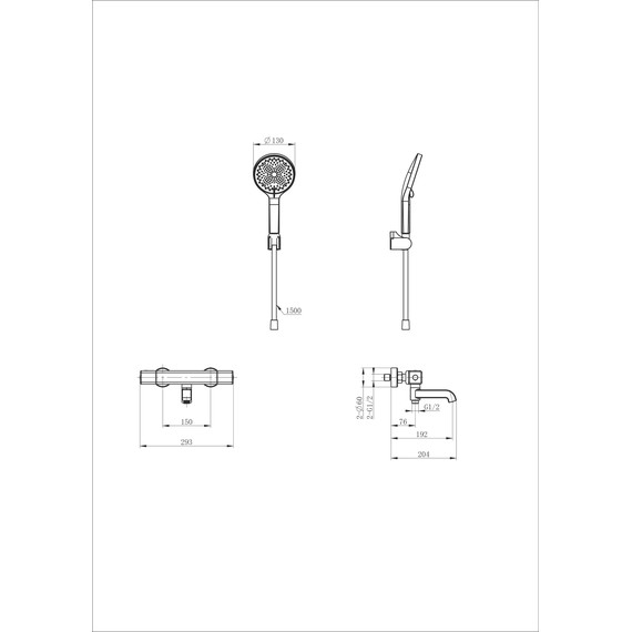 Смесители для ванны с термостатом Wonzon & Woghand Stay WW-B2016-A1-MW, белый - фото 2