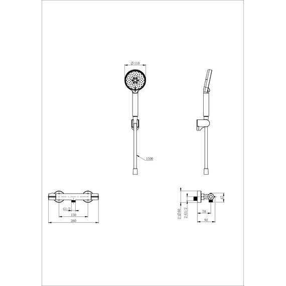 Смесители для душа с термостатом Wonzon & Woghand Inn WW-B2063-A-CR - фото 2