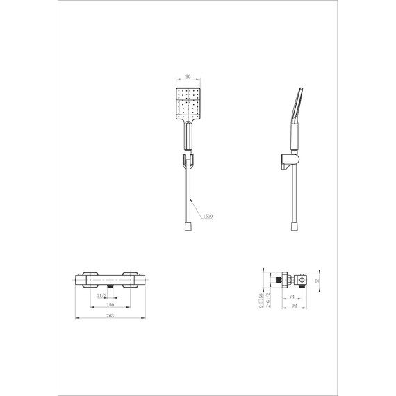 Смесители для душа с термостатом Wonzon & Woghand WW-B2026-A-BGG, тёмный графит - фото 2