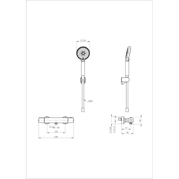 Смесители для душа с термостатом Wonzon & Woghand Inn WW-B2029-A-MB, чёрный - фото 6