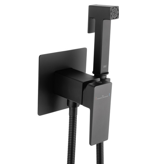 набор для гигиенического душа Wonzon & Woghand Cube 2.0 WW-88829068-MB (со скрытой частью) чёрный - фото 4